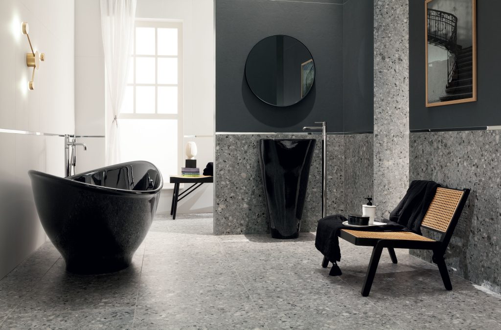 Płytka szara podłogowa z kolekcji Macchia